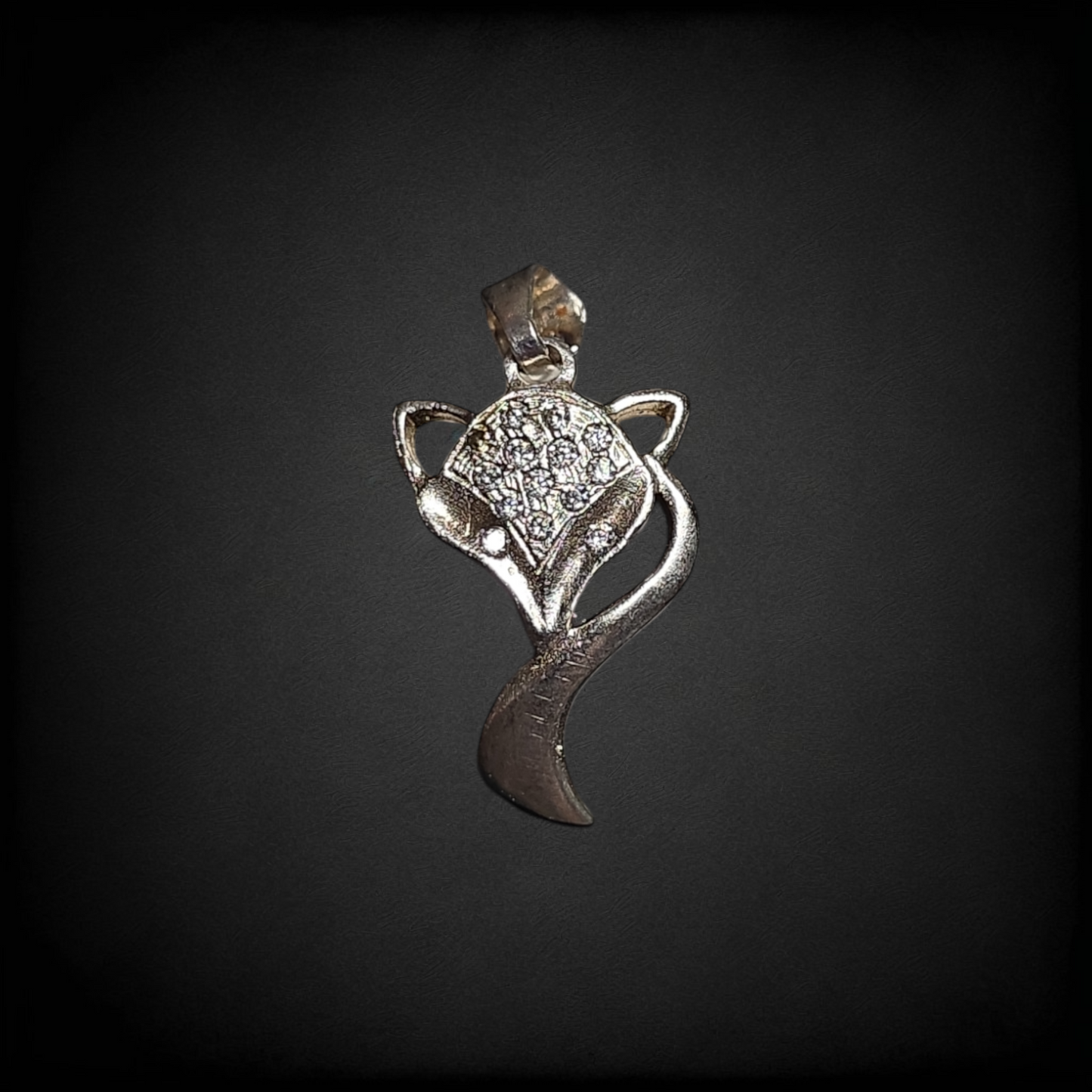 Dije Zorro Plata .925 con Zirconias | Colgante Animal