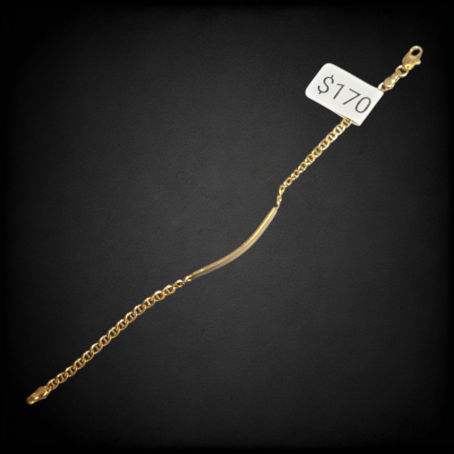 Pulsera Esclava Oro Laminado Cadena Tipo Figaro