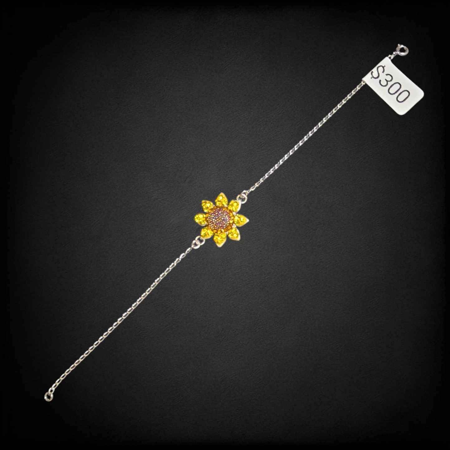 Pulsera de Plata .925 con Dije de Girasol | Pulsera Femenina | Joyería Fina