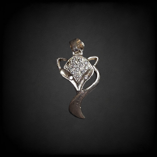 Dije Zorro Plata .925 con Zirconias | Colgante Animal