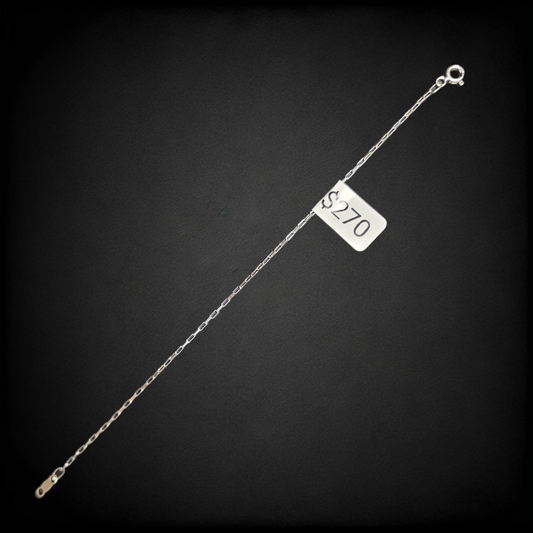 Pulsera de Plata Ley .925 Tipo Figaro Fina – Diseño Elegante