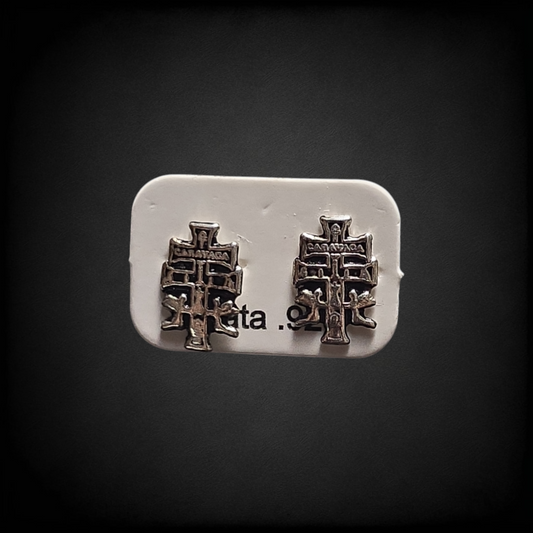 Aretes Cruz con Ángeles Plata .925 – Broqueles Religiosos