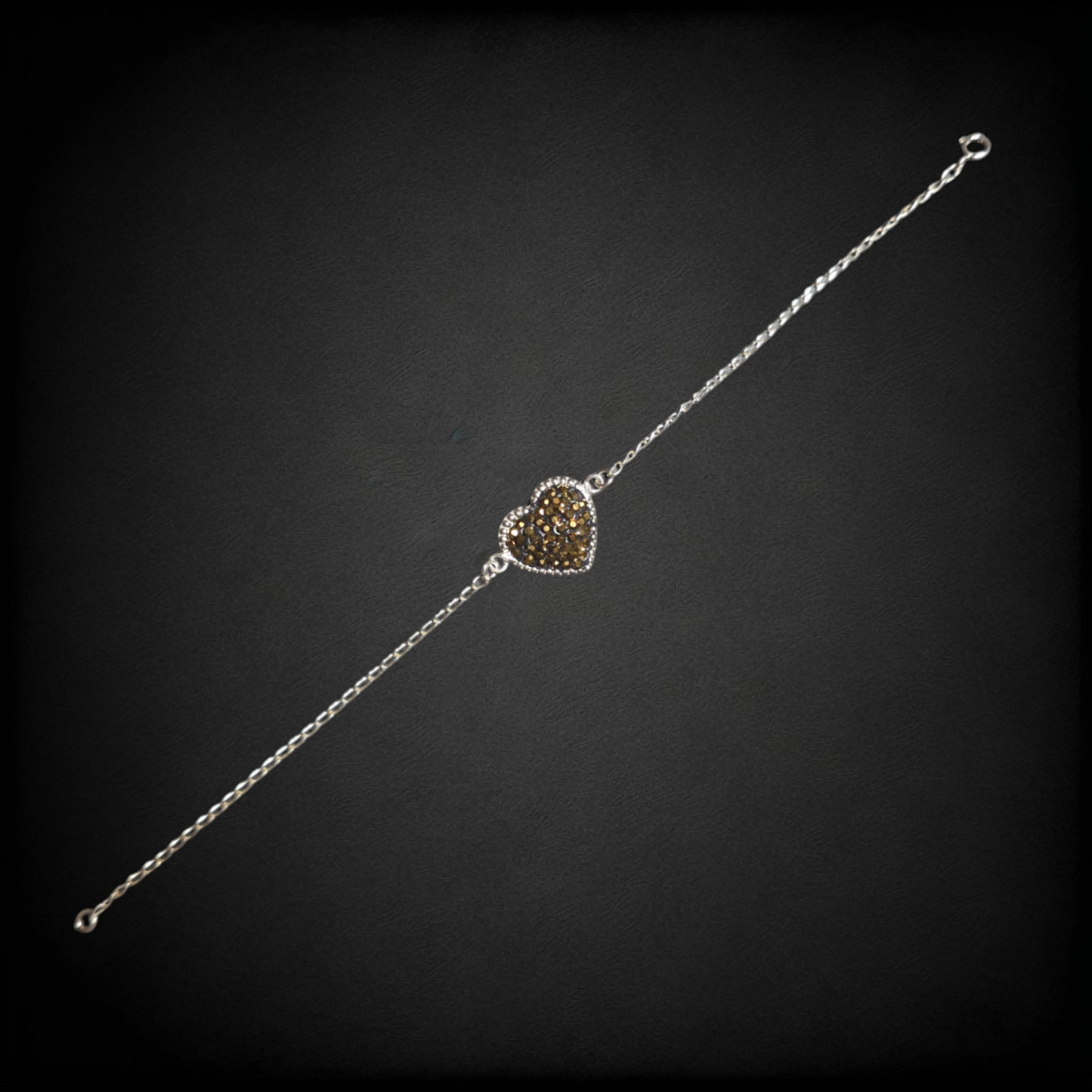 Pulsera de Plata .925 con Dije de Corazón con Zirconias – Pulsera Femenina